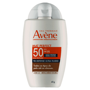 Protetor Solar Facial FPS50 Avène Mat Perfect Tri-Defense Ultra Fluído Cor Médio 40g